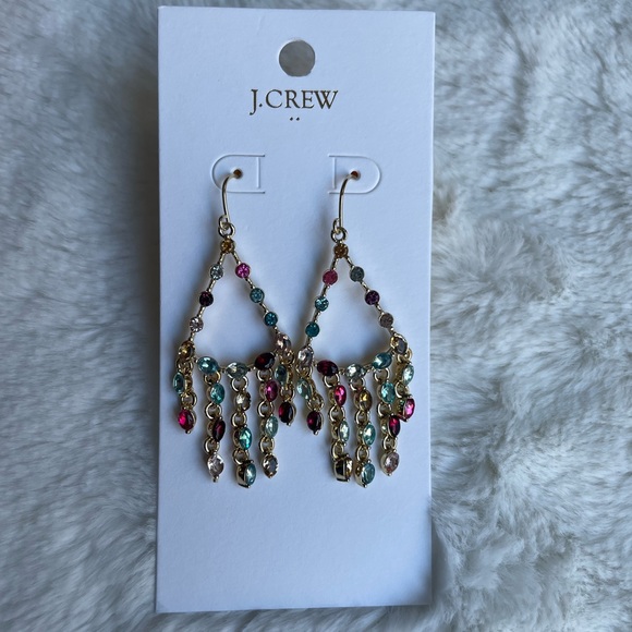 J.Crew Crystal dangly statement earrings - Picture 2 of 8